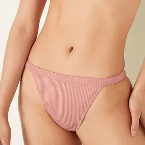 PINK Victoria’s Secret Bikini Bottom Swim Ribbed High Leg High Waisted Mini - Picture 2 of 10